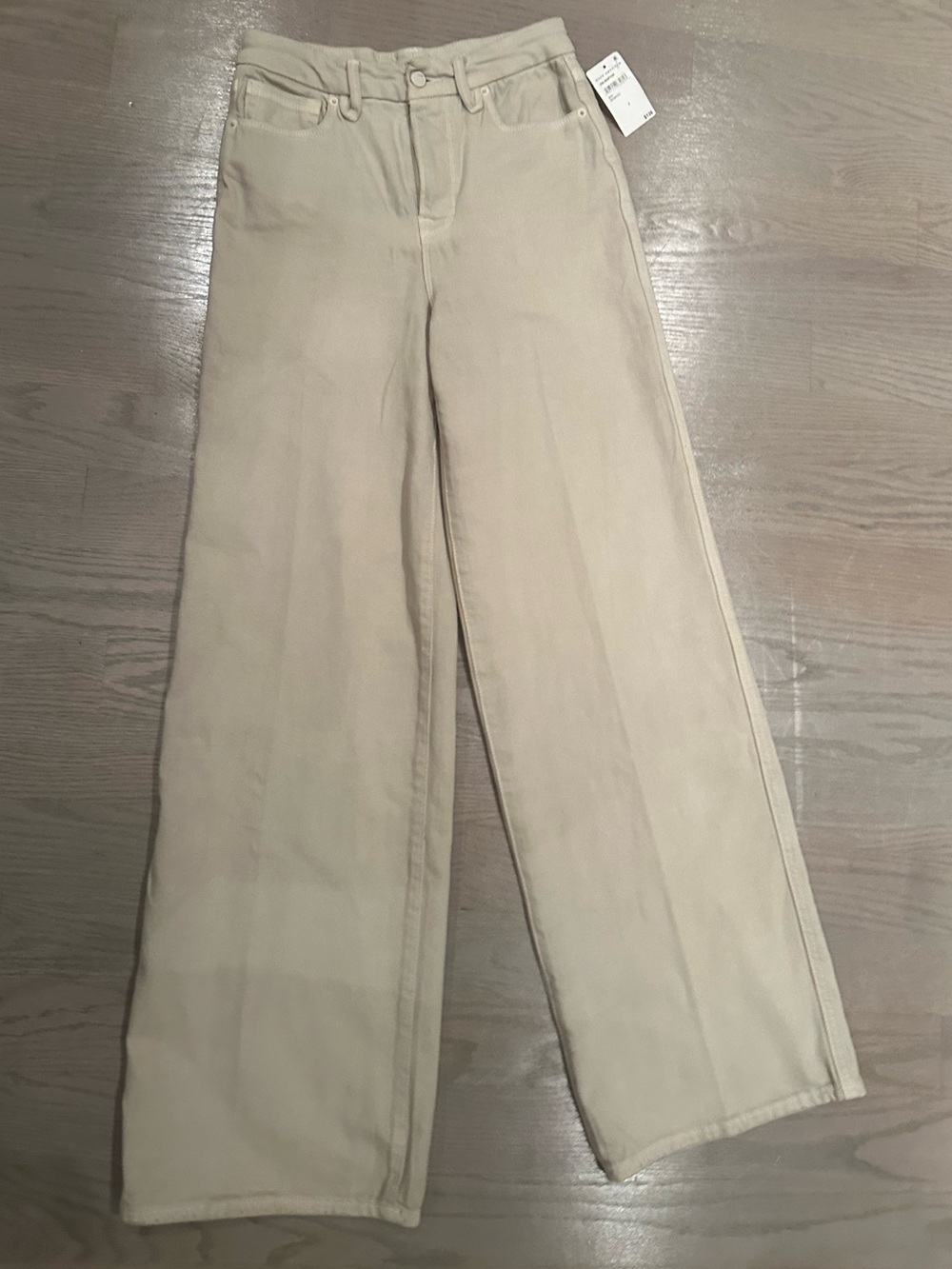 Good American Bone Wide-Leg Jeans